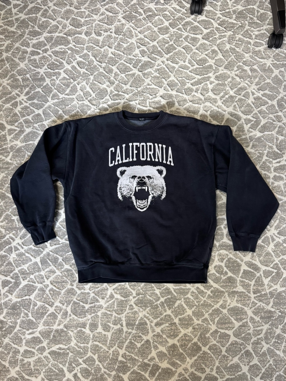 John Galt Brandy Melville Navy 'California' Bear Crewneck Sweatshirt